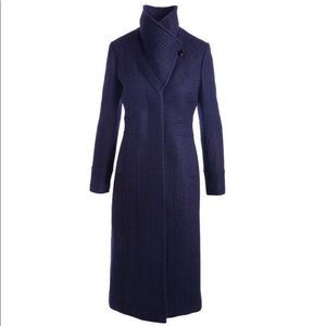 REPOSH NWT Kenneth Cole Convertible Collar Asymmetrical Wool- Blend Coat